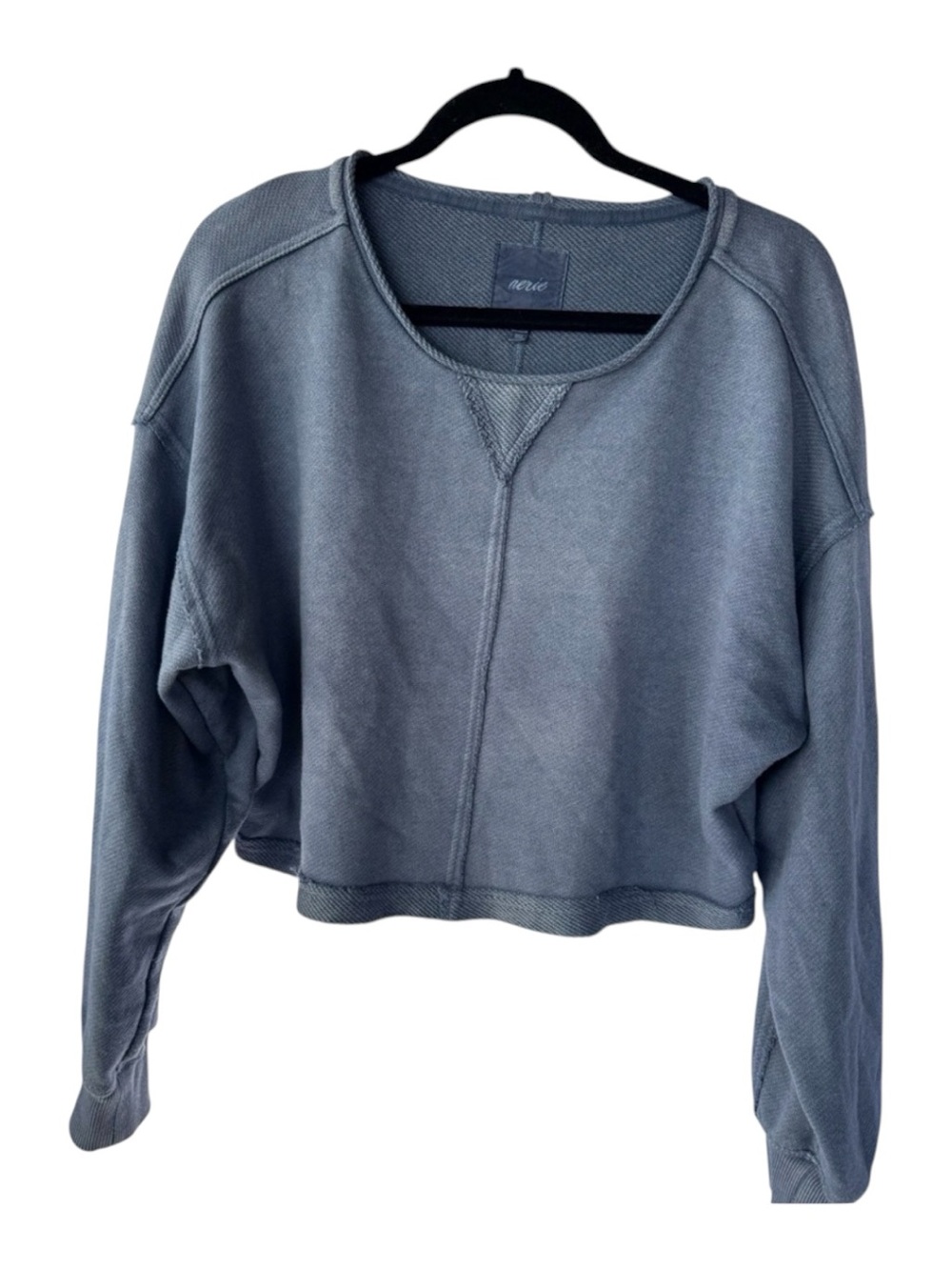 Aerie Charcoal blue knit long sleeve top